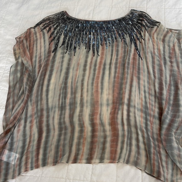 Velvet By Graham and Spencer Sheer Beaded Blouse - Picture 4 of 9
